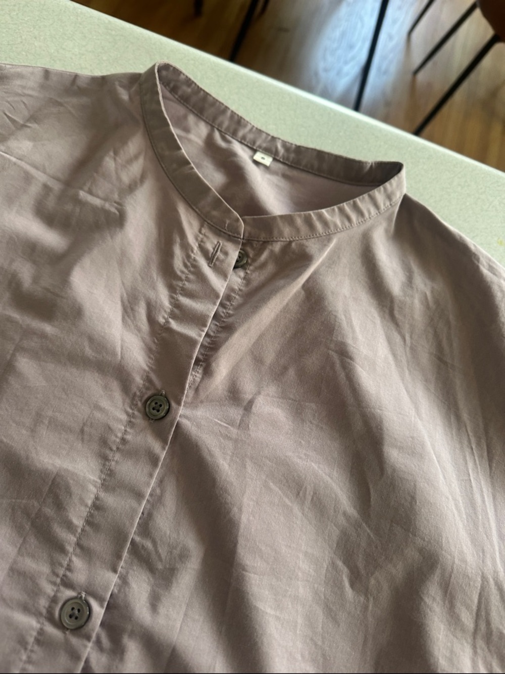 Muji Lilac Button-Front Midi Dress - Picture 3 of 5